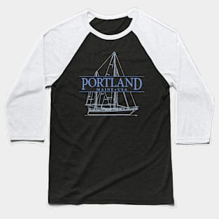 Portland Maine Sailing Baseball T-Shirt